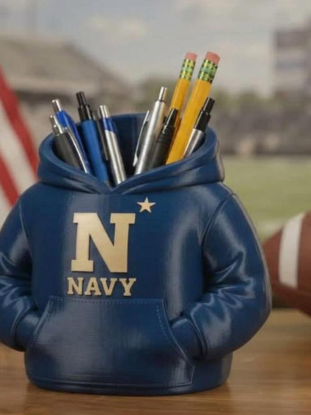 Navy Midshipmen Hoodie Pen Holder - 3D Printed Desk Organizer